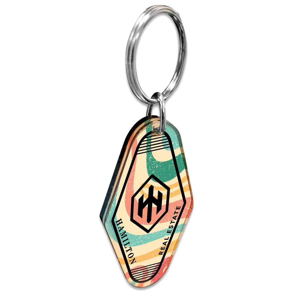 Vintage Acrylic Motel Keychain Hotel Key Tag 2