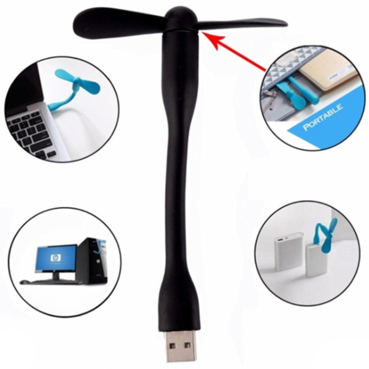 Flexible USB Mini Fan for Laptop and Power Bank 3