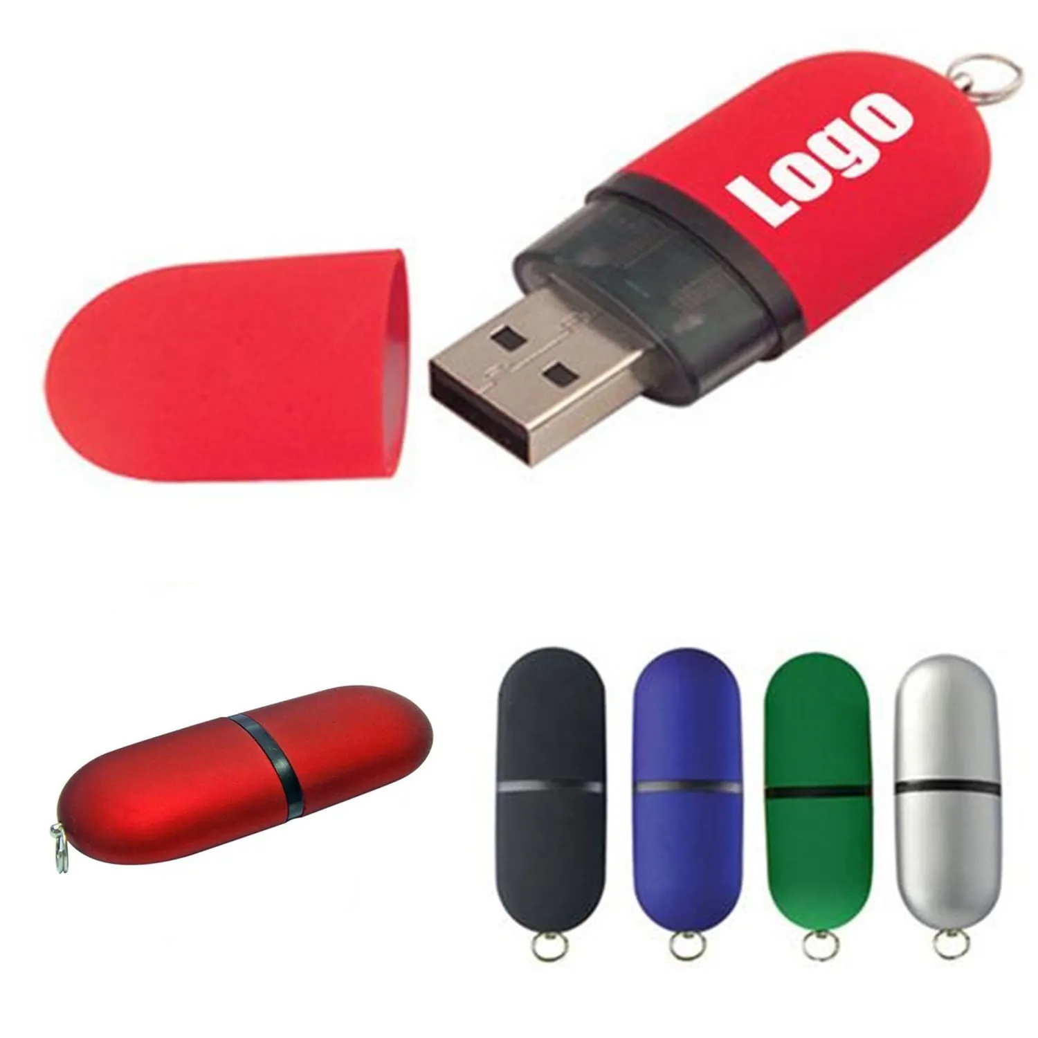 2Gb Lipstick USB Flash Drive With Key Chains 5
