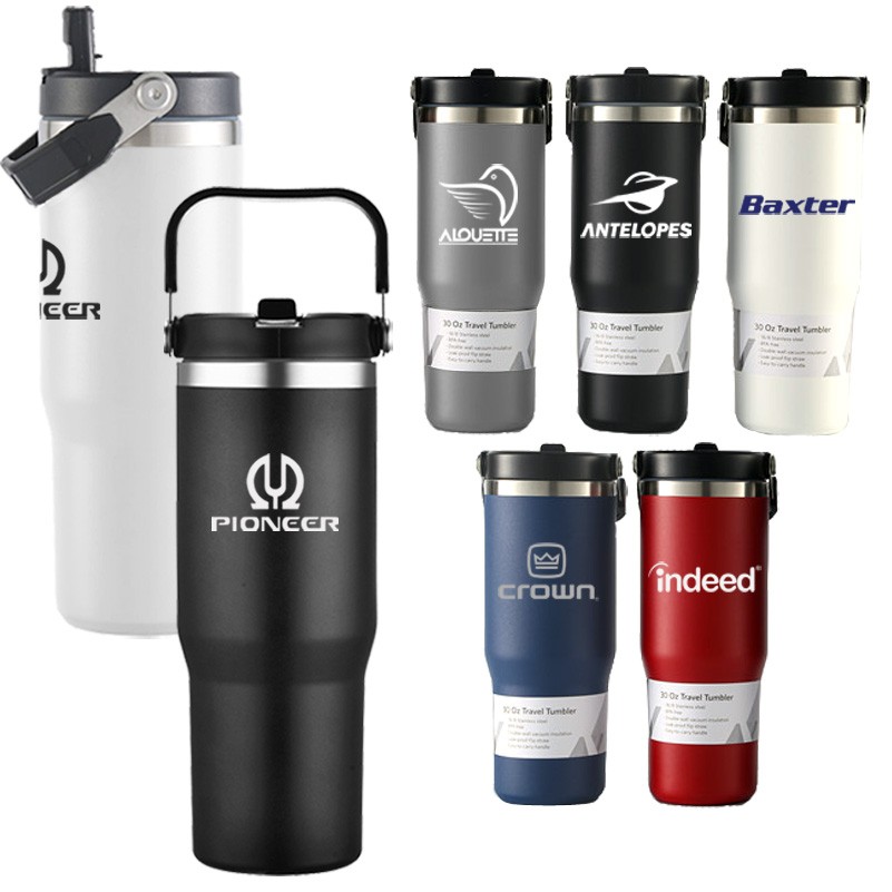 30 oz. Flip Straw Stainless Steel Double-walled Tumbler 2
