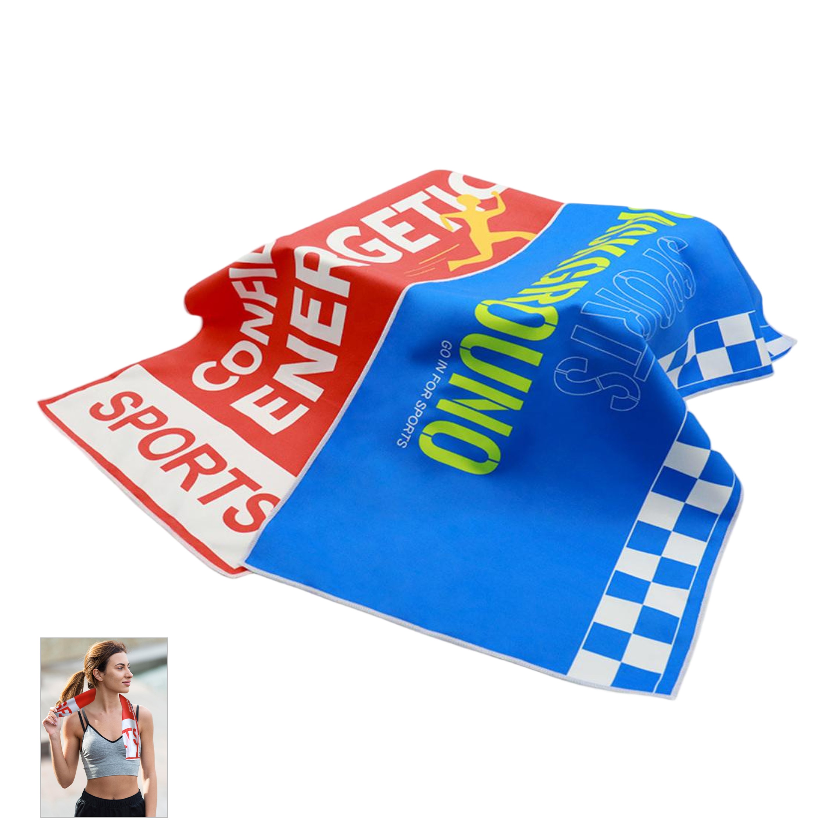 11" X 18" Full Color Microfiber Rally Towel - Ocean 3