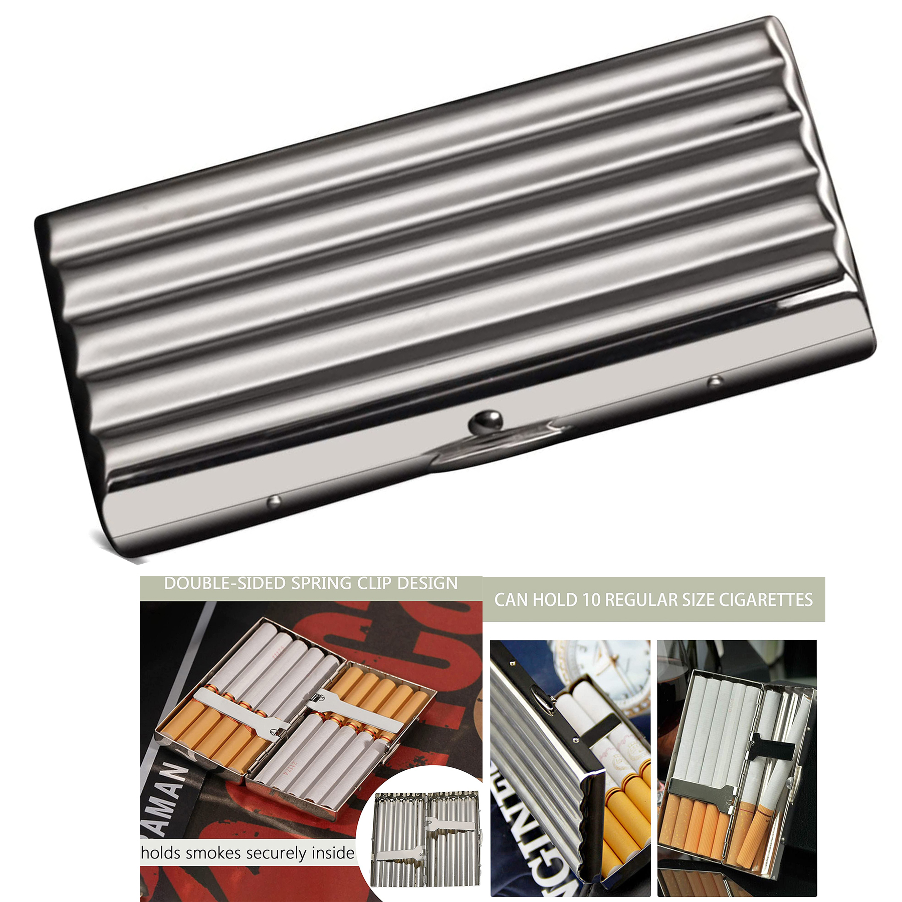 Creative Thin Portable Stainless Steel Pocket Carrying Cigarette Box 2