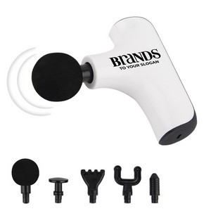 White Muscle Vibration Massager Tool With 5 Heads And 4 Speed Settings 5