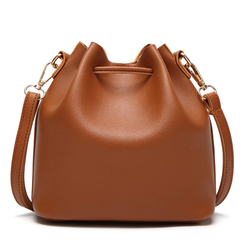 Leather tote bucket bag for women 3
