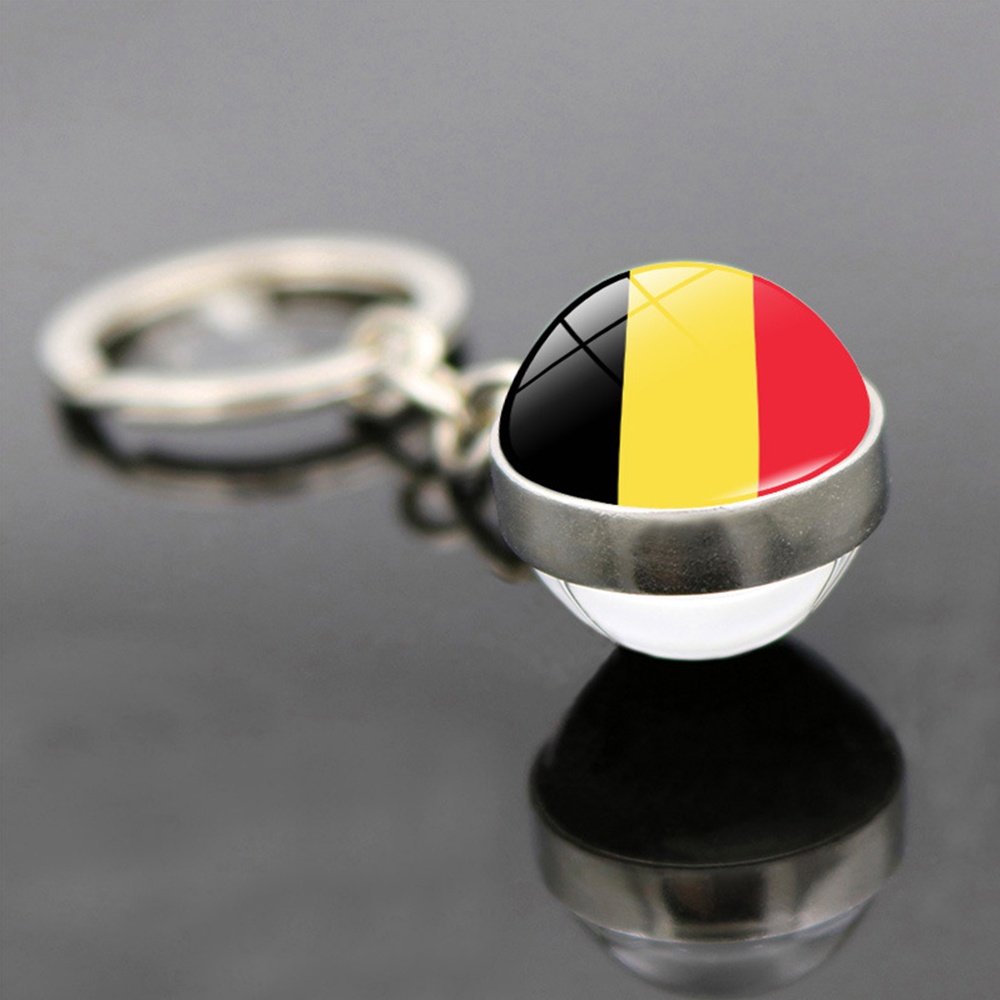 Qatar World Cup National Flag Glass Marble Key Chain 6