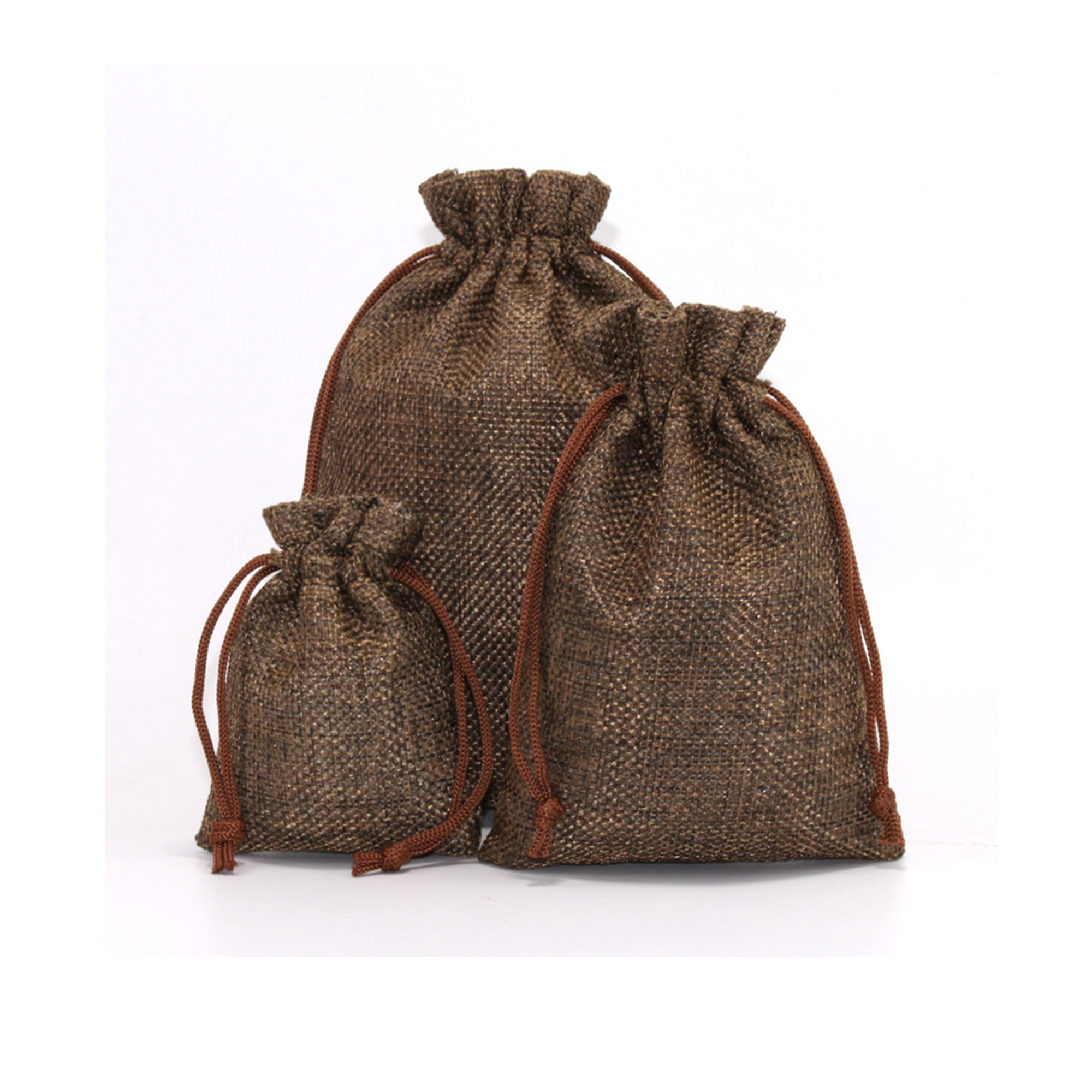 Nylon Linen Drawstring Jewelry Pouch 10