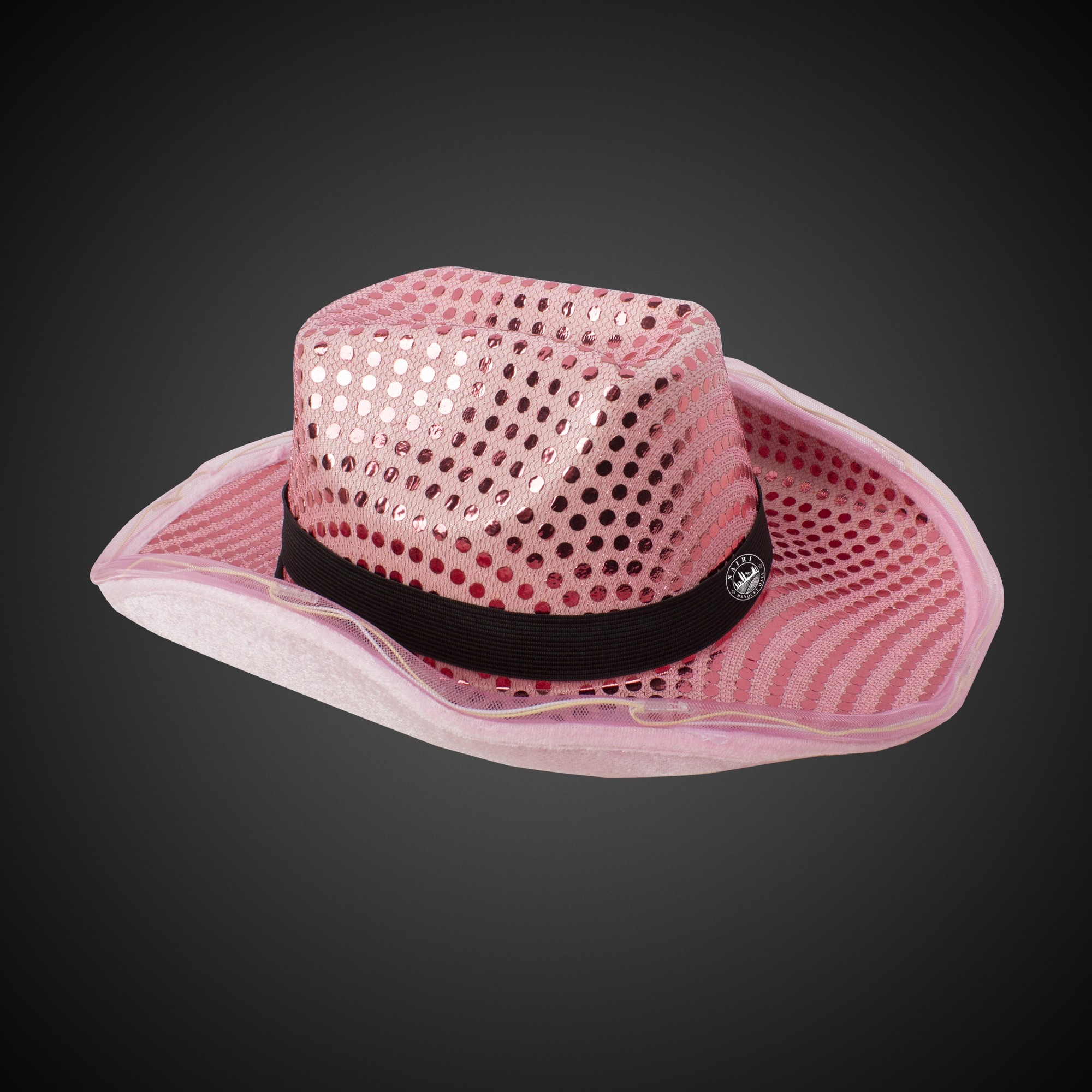 PINK SEQUIN LED COWBOY HAT(Blank) 4