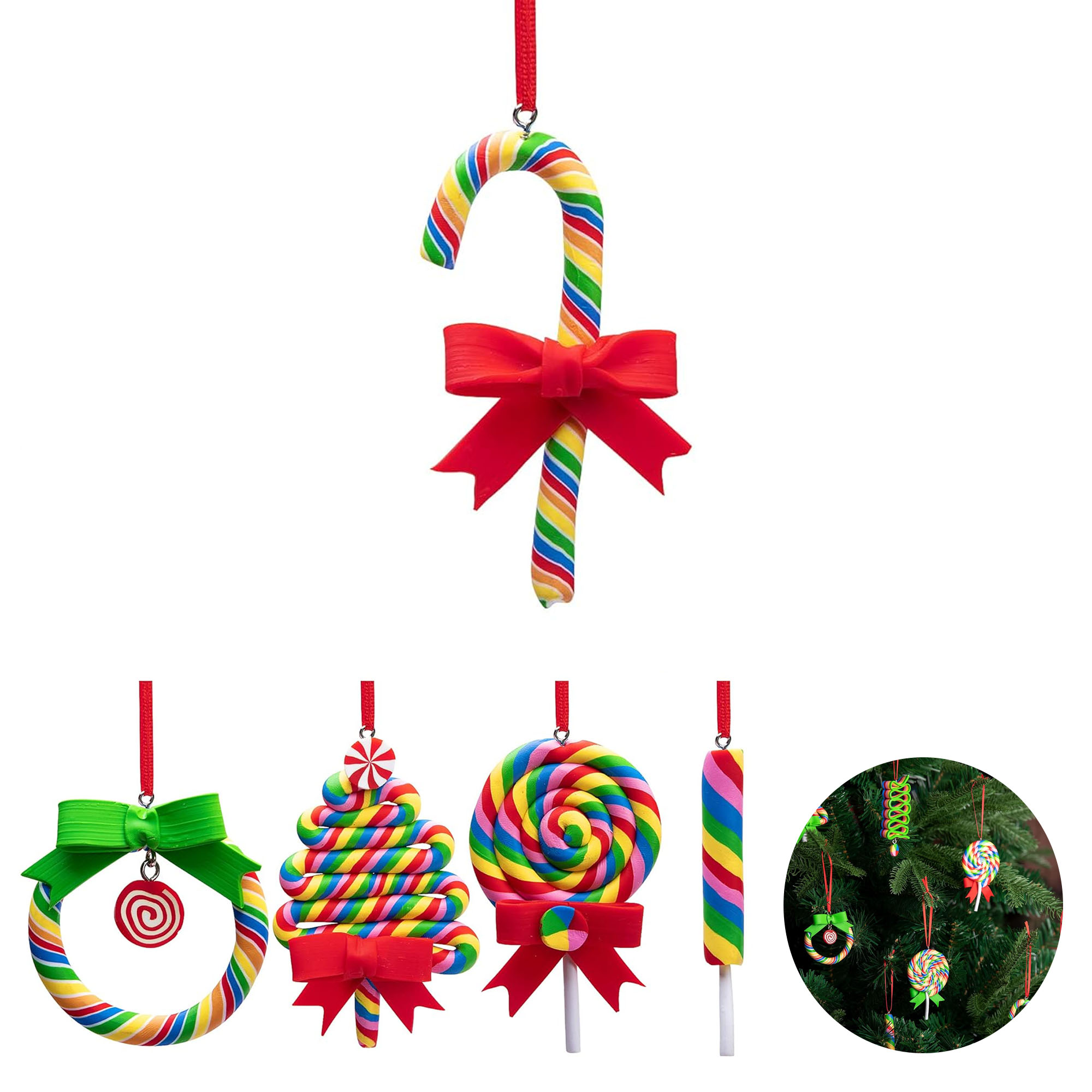 Christmas Rainbow Lollipop Hanging Ornaments 2
