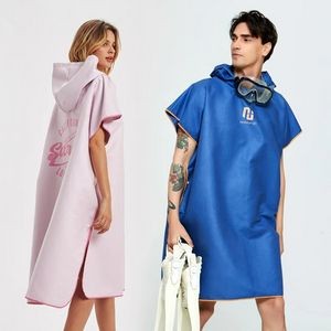 Microfiber Poncho Towel Surf Beach Wetsuit Changing Bath Robes 1