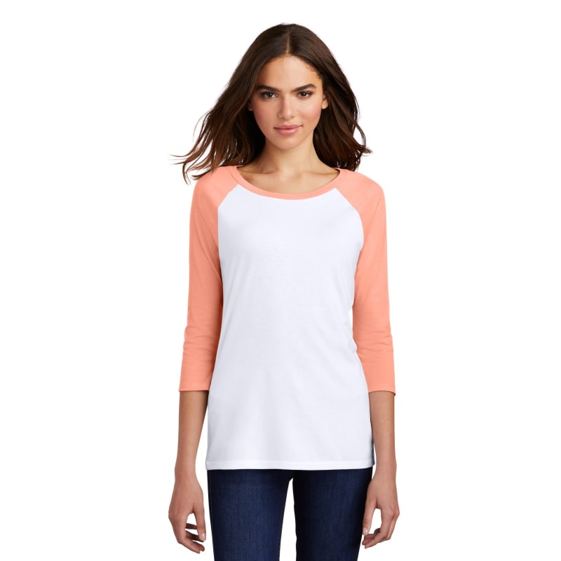 District Women's Perfect Tri 3/4-Sleeve Raglan. 30
