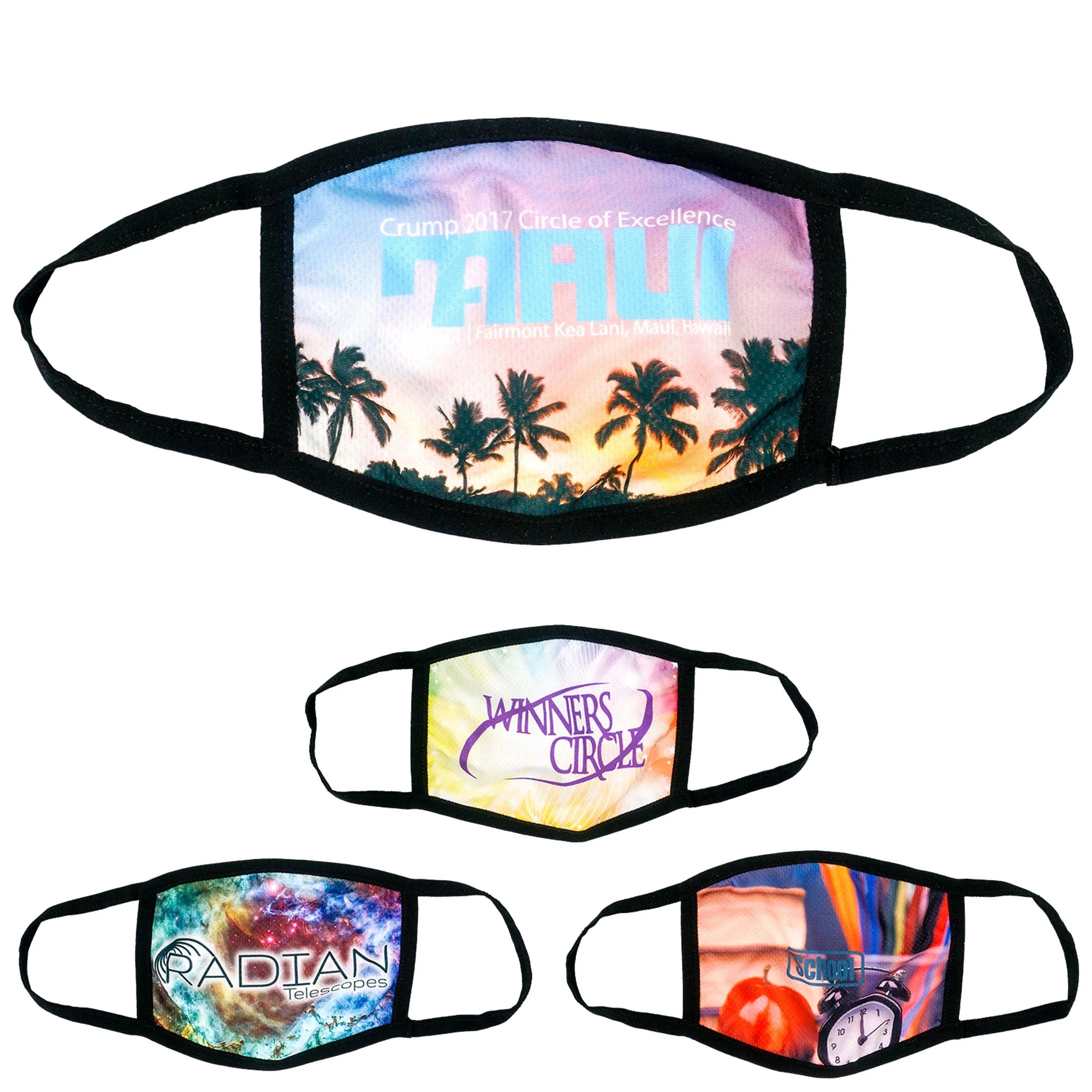 TWO-TONED FULL COLOR FABRIC FACE MASK