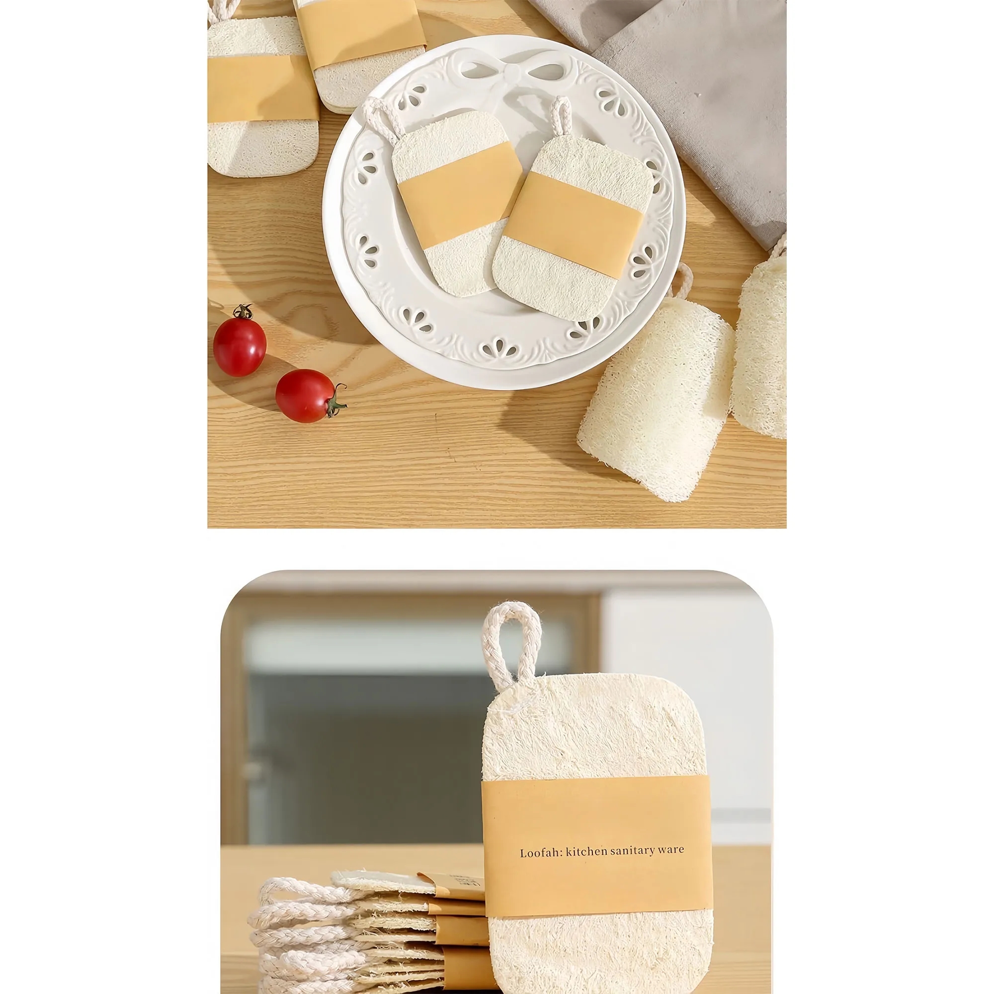 Natural Loofah Scrubber Eco Friendly Kitchen Sponge 8