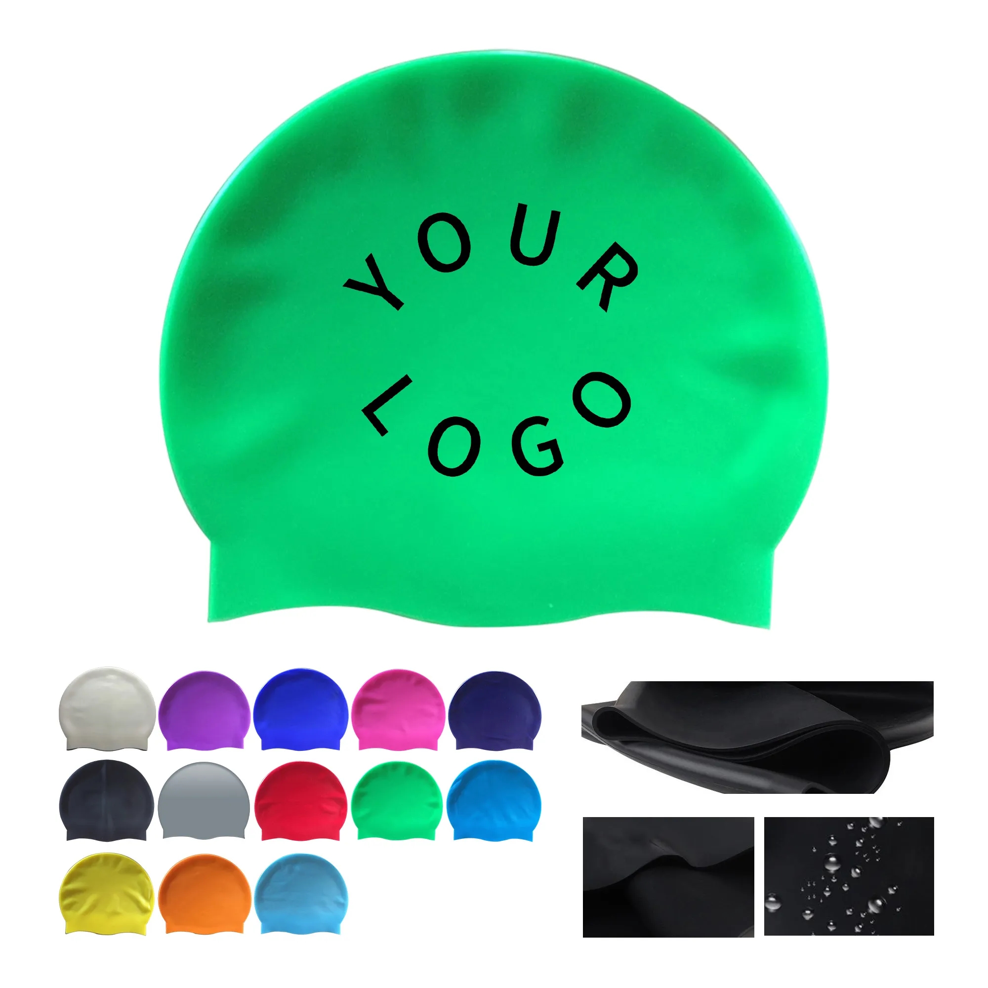 9 Inch Silicone Swimming Cap Swim 5