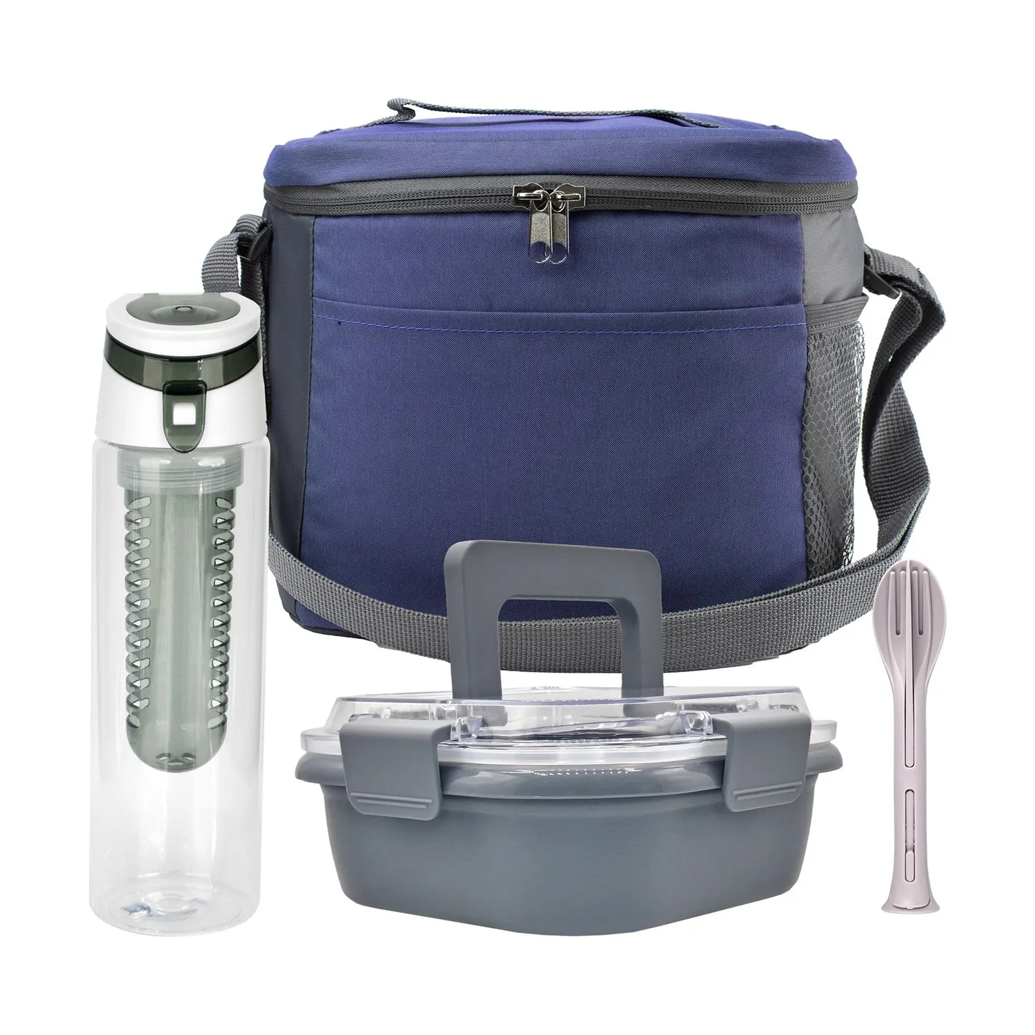 Modern Lunch Box, Bottle & Utensils Set 9