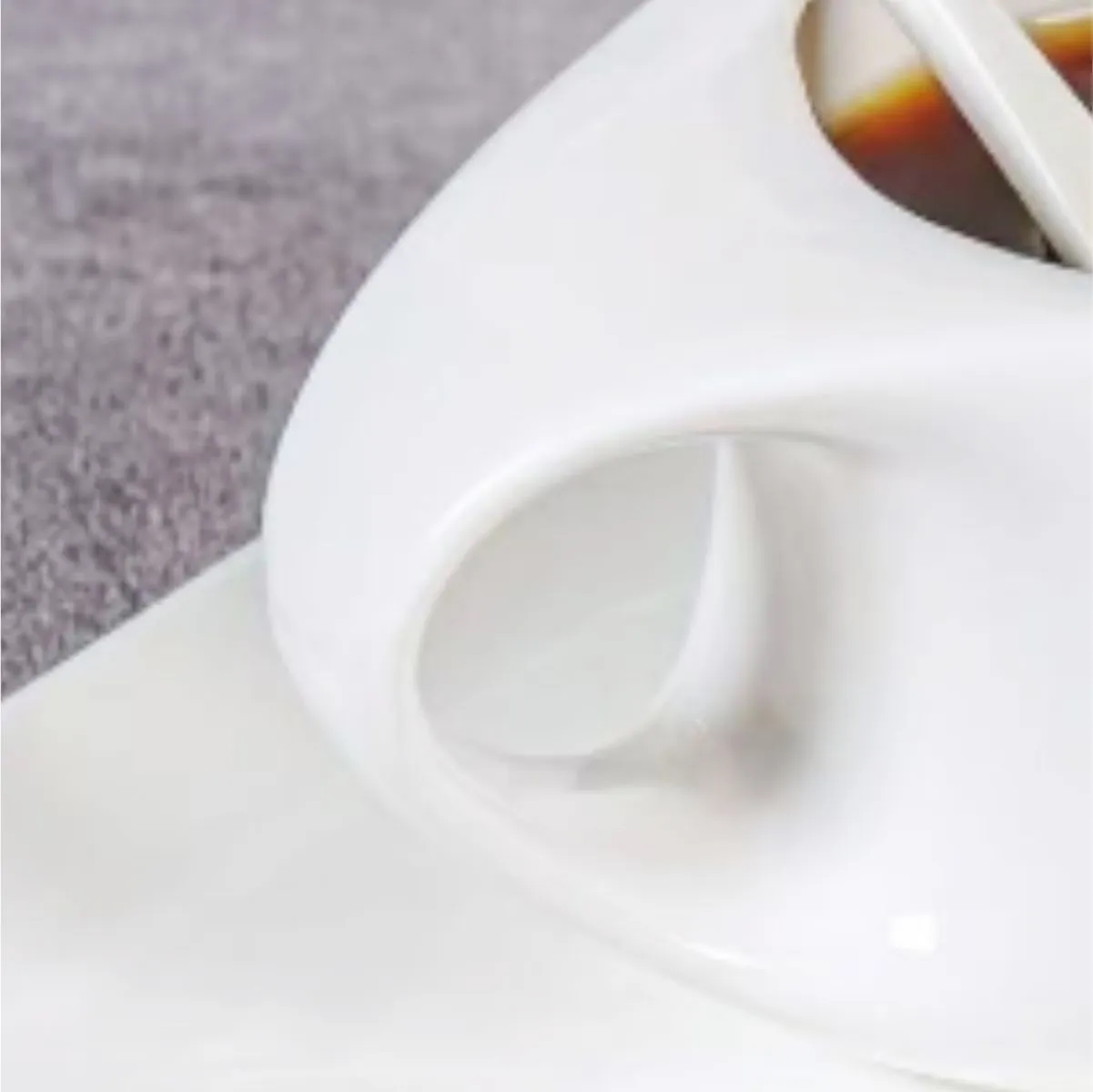 6.8 Oz. Ceramic Coffee Cup With Thumb-Hole Handle 7