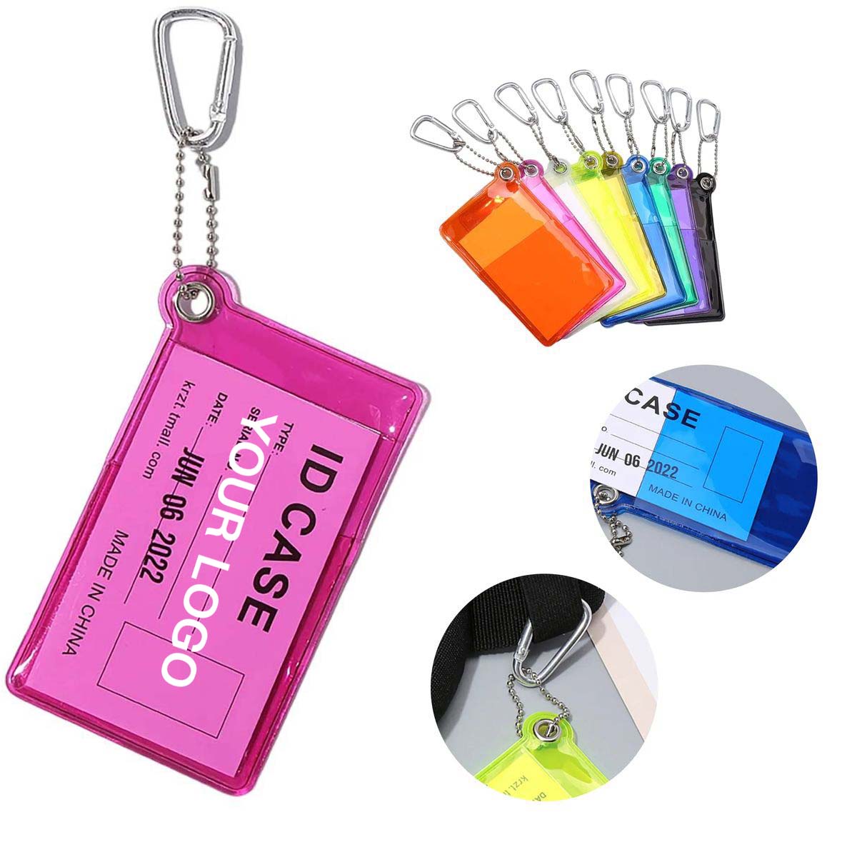 PVC ID Holder Transparent Colorful with Clip 4