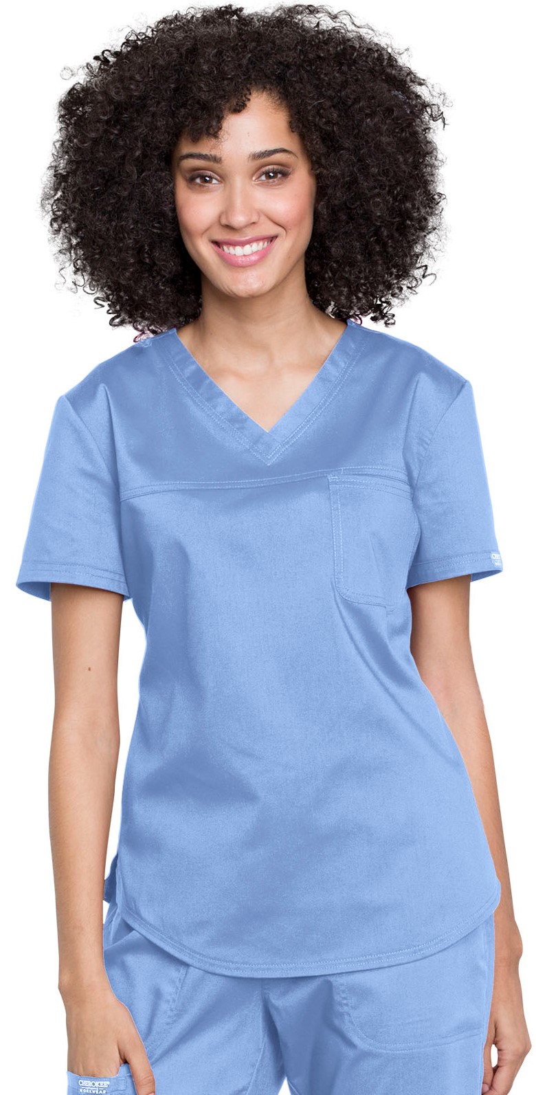 Cherokee - Workwear Revolution - Women's 1-Pocket Tuckable V-Neck O.R. Top 20