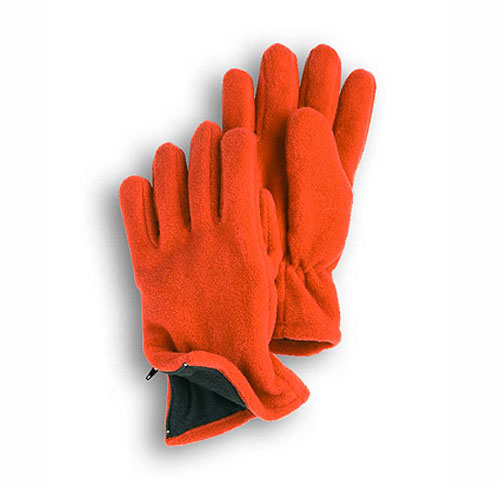 Orange Fleece Zipper Gloves 2