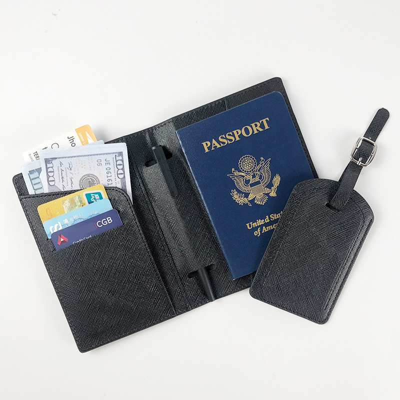 Multifunction PU Leather Passport Holder With Luggage Tag 5