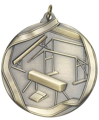 Gymnastics Female Die Cast Medal, 2 1/4" 2