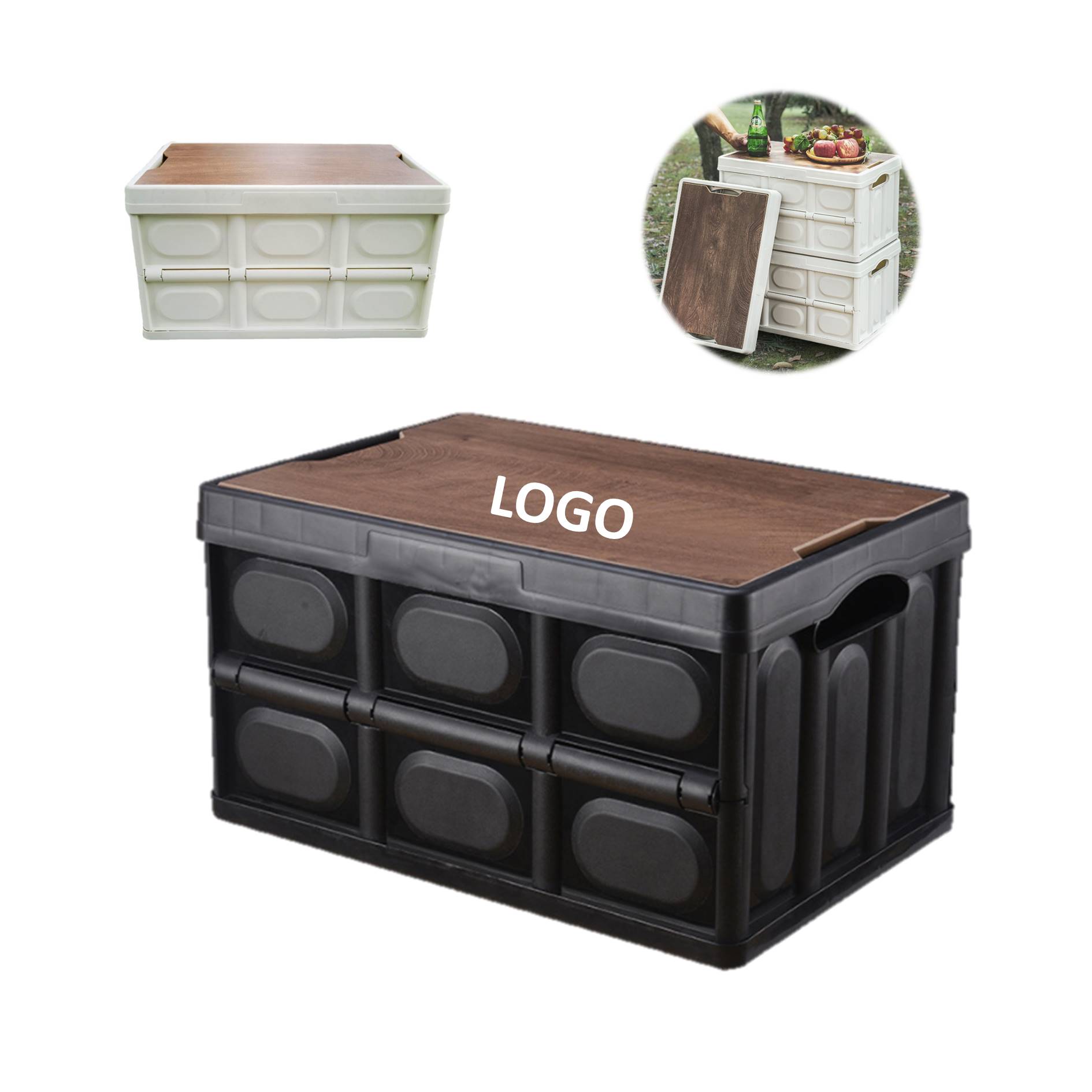 Folding Plastic Picnic Camping Storage Box 2