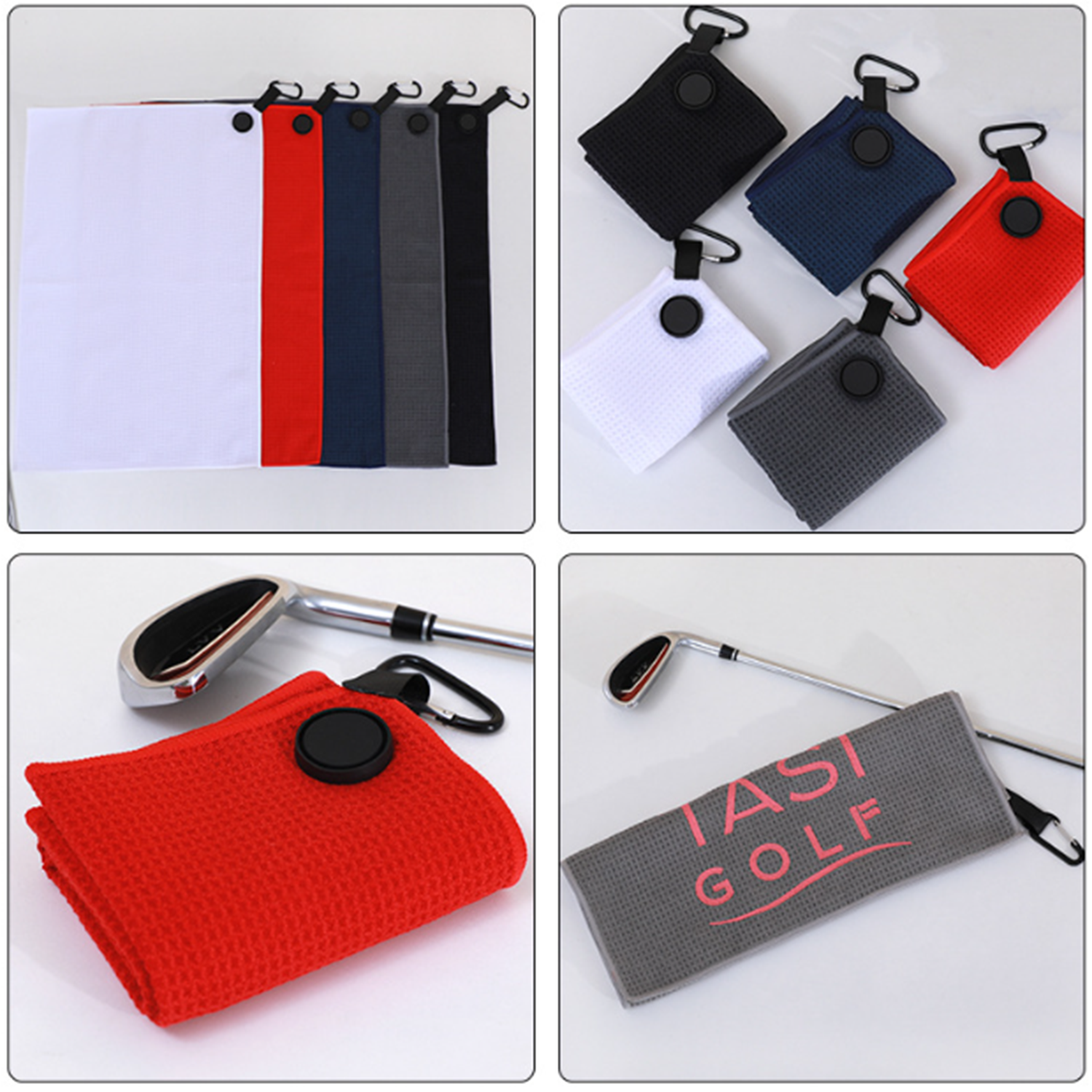 Golf Towel W/ Clip Microfiber Waffle Design 4