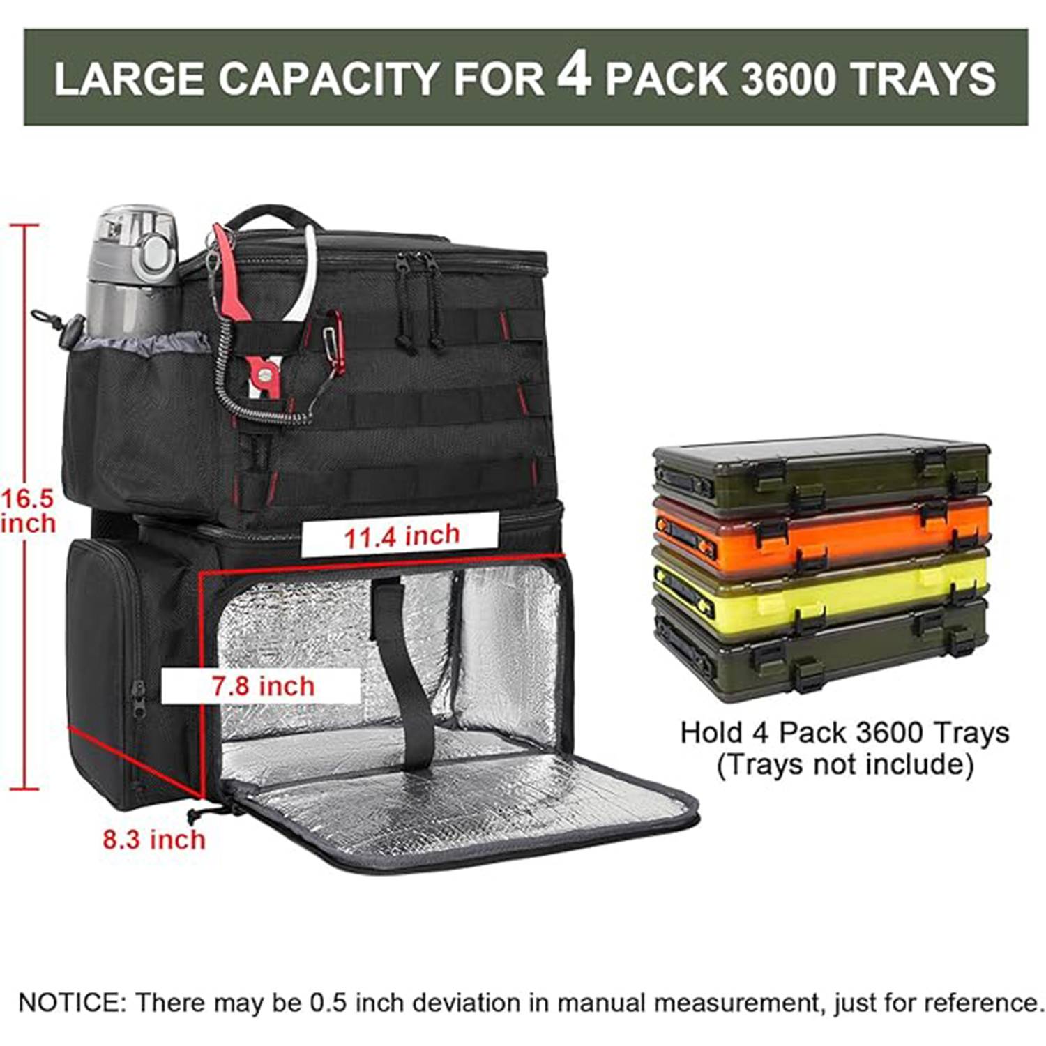 26L Waterproof Fishing Backpack w/ Cooler Compartment 7