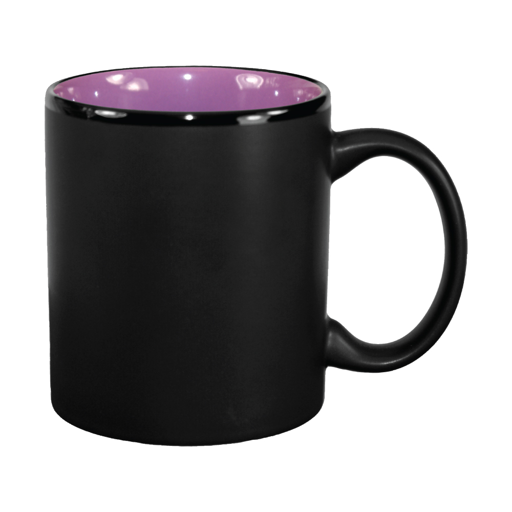 11 oz Purple In / Matte Black Out Hilo C Handle Mug