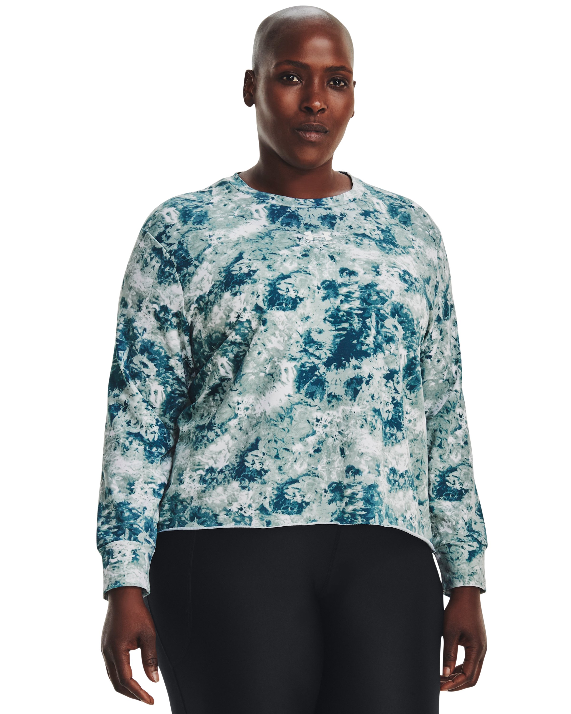Women's UA Rival Terry Printed Crew 3