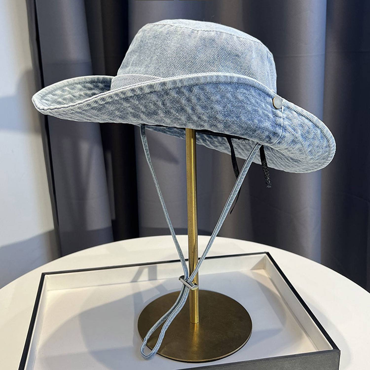 Women Cotton Travel Denim Bucket Hat 14