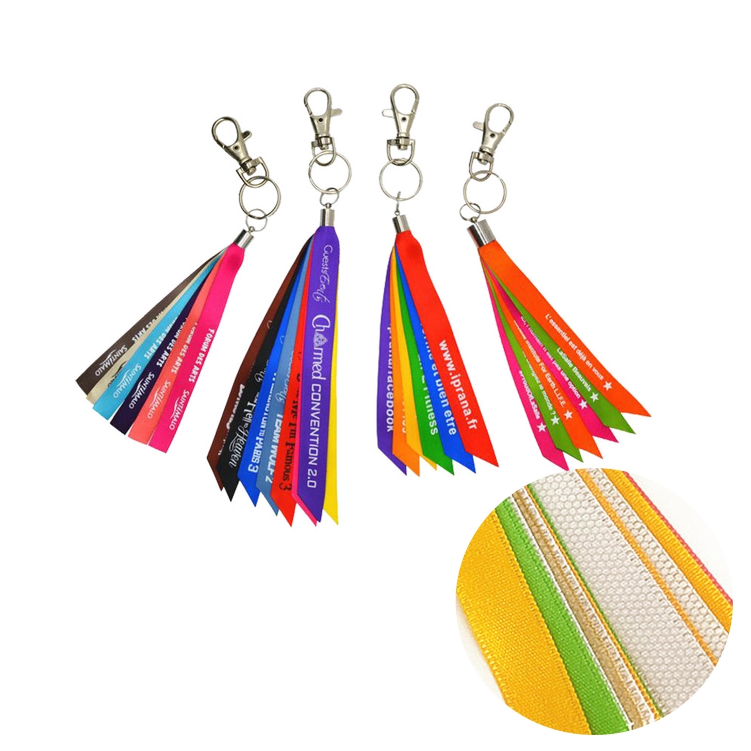 Key Ring W/ Thumb Hook & Ribbons 2