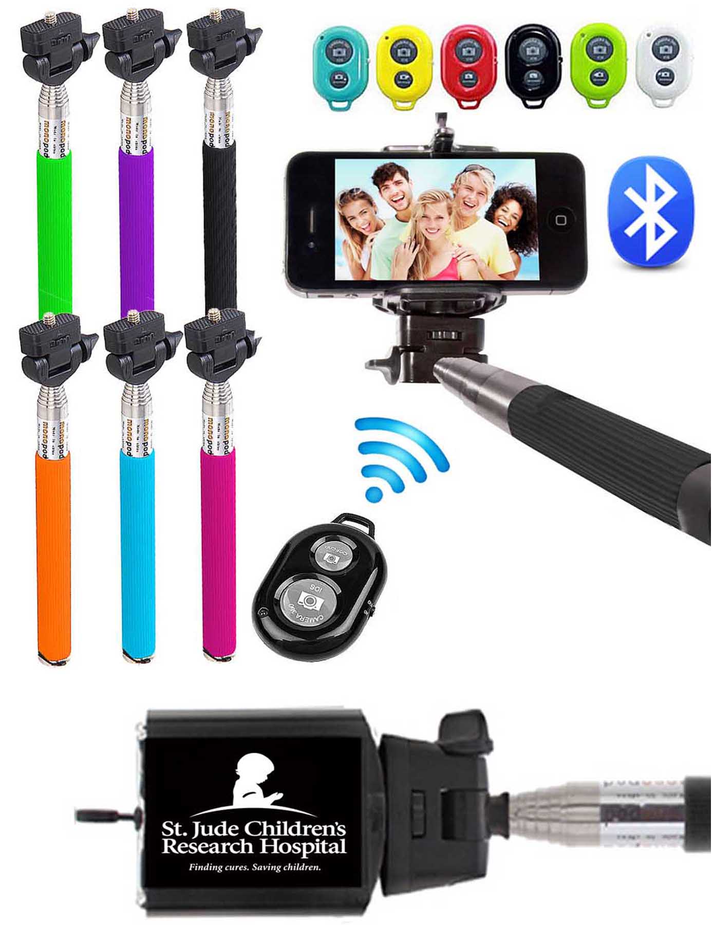 iBank ® Universal Bluetooth Selfie Stick – Extendable Monopod with 180° Multi-Angle Head. Free Shipp 3