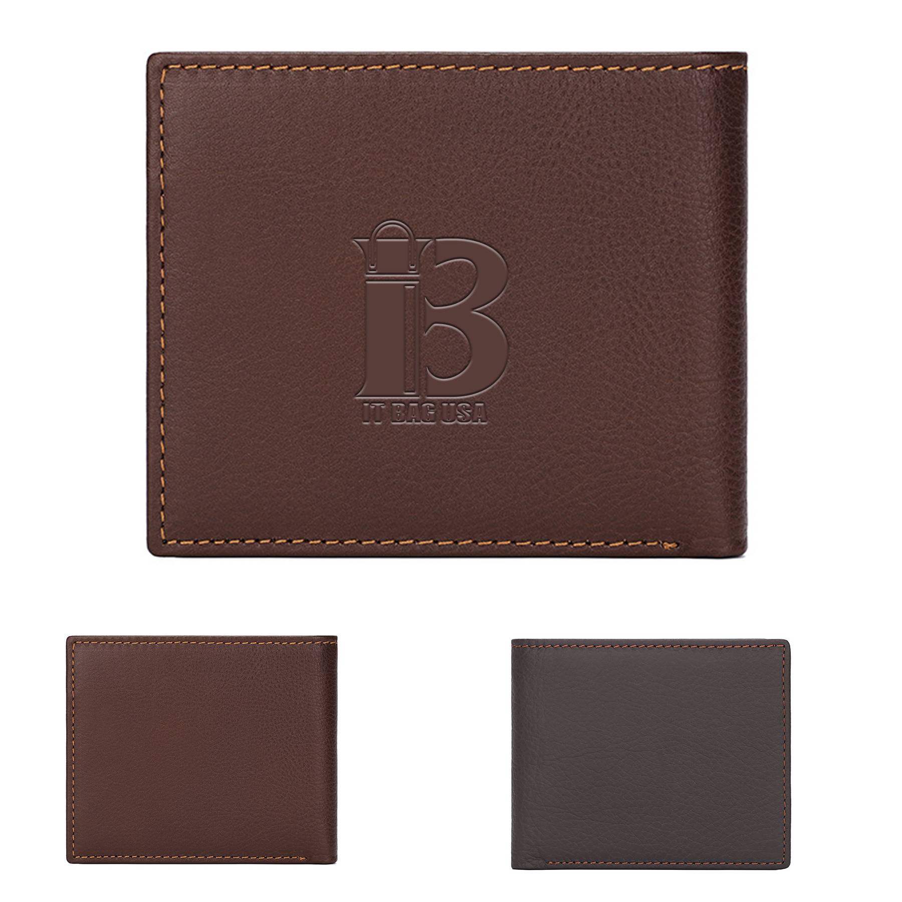 Mens Genuine Leather Bifold Credit Card Bag 2