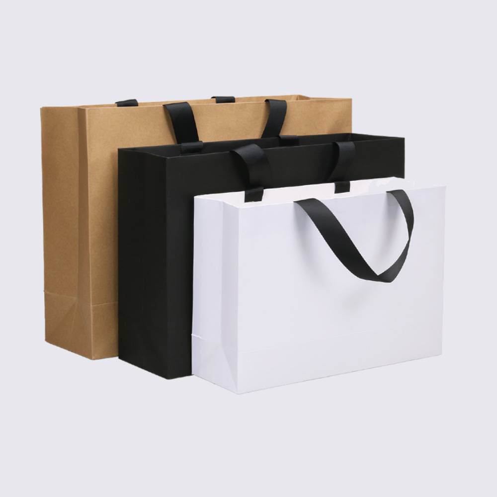 Black Eurotote Bag W/ Woven Handles (5 7/8" x 3 1/8" x 8 1/4") 4