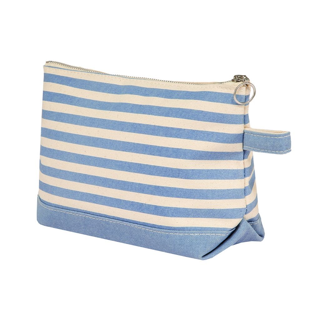 12 Oz. Medium Weight Canvas Stripe Makeup Bag 14