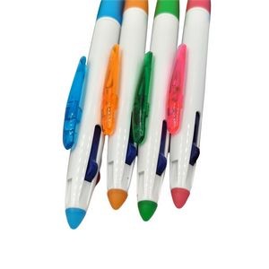 Gradual Color Barrel Pen With Highlighter And Stylus 18