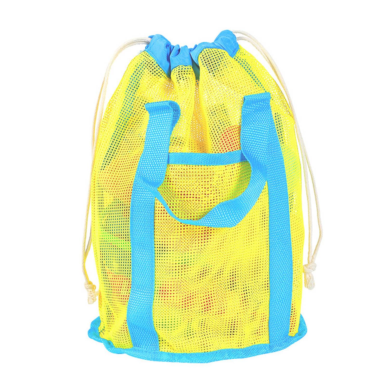 16L Polyester Mesh Beach Drawstring Bag 6