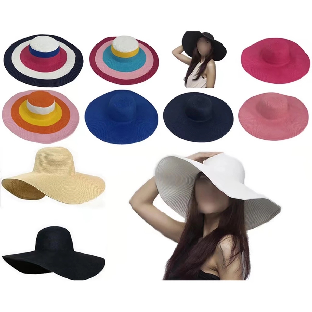 Womens Sun Wide Brim Upf 50 Summer Straw Hat 2
