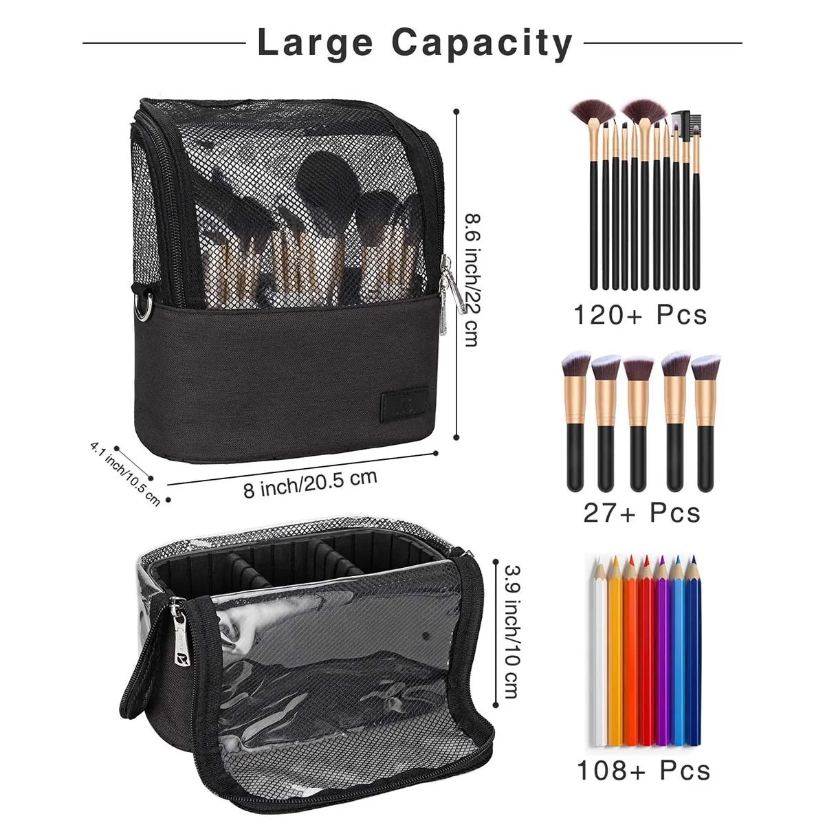 Large Capacity Portable Stand-Up Makeup Brush holder 5