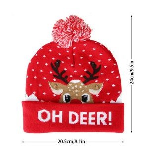 Light Up Christmas Holiday Sequins Hat Kids Beanies 3