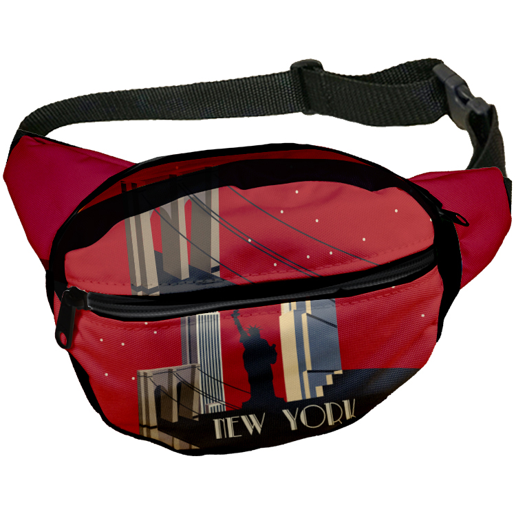 Fashion Full Color Black Panel Fanny Pack 12