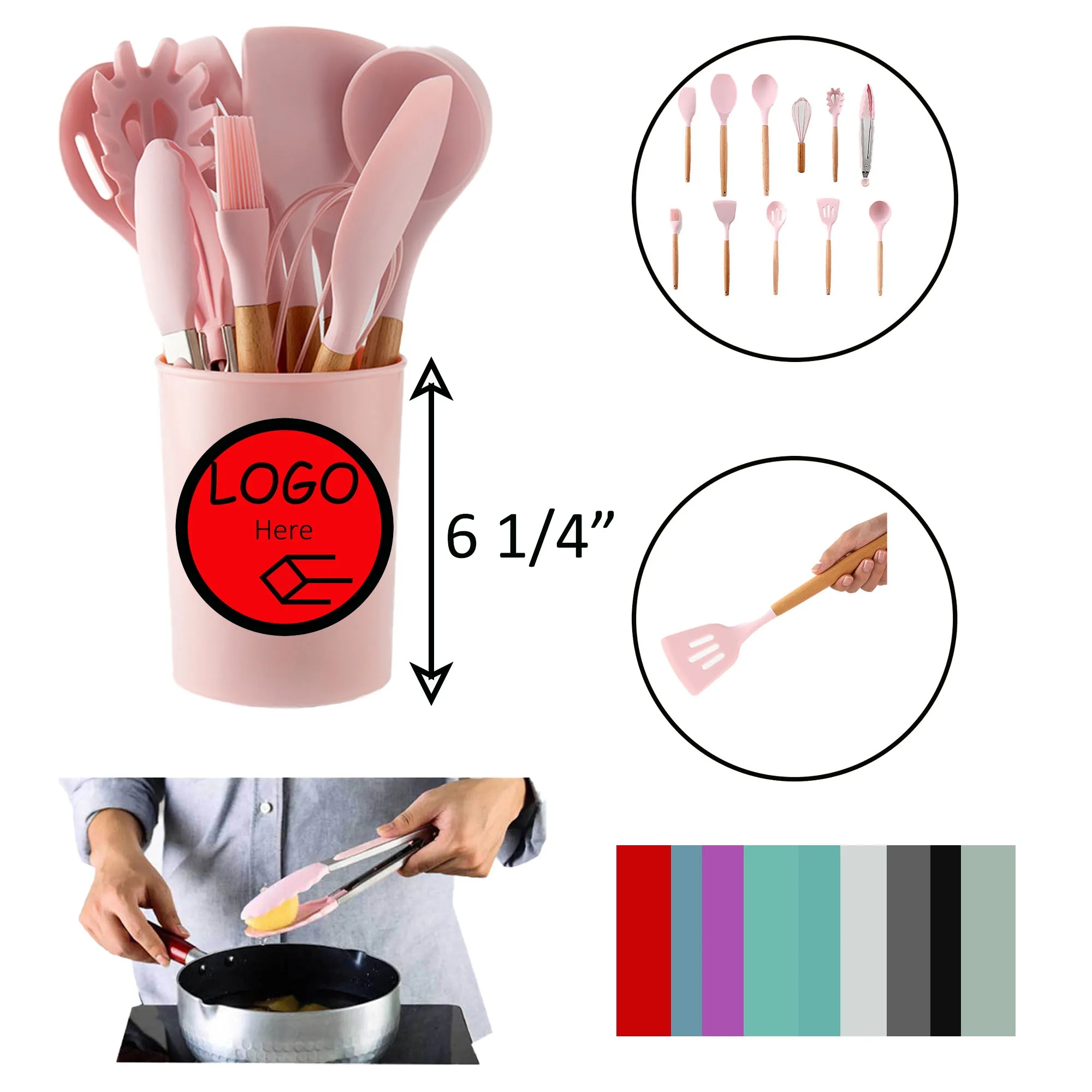 Silicone Spatula Wooden Handle, Cooking Utensils