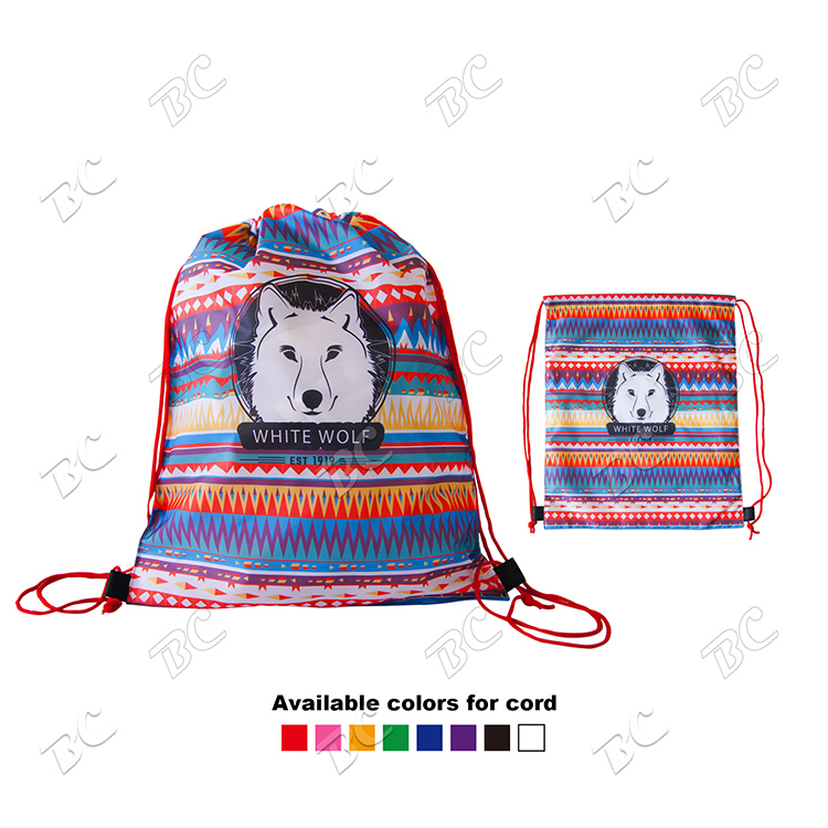 Free shipping 14" x 17" 210D polyester Fully Sublimated Back Sack 5