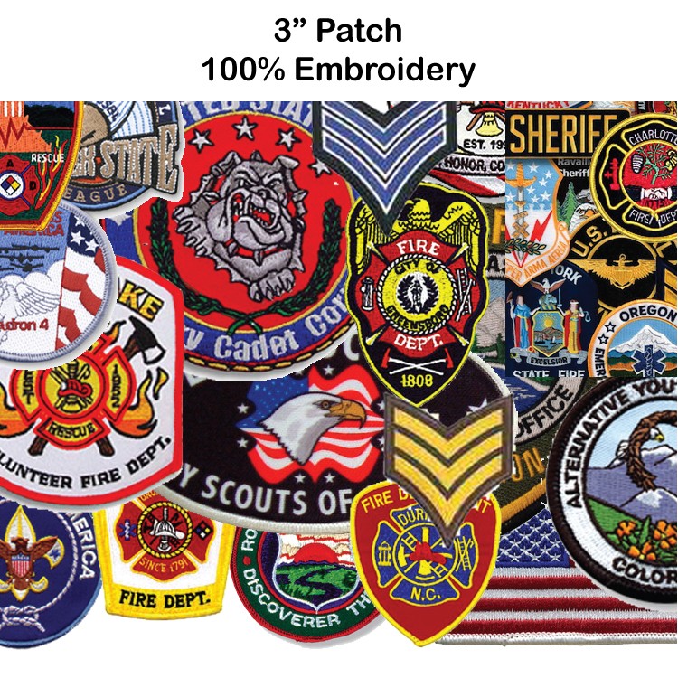 3" Embroidered Patch - 100% Embroidery 1