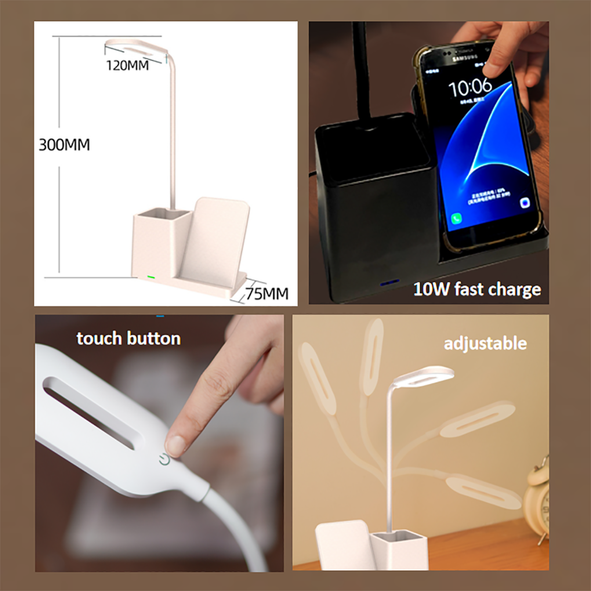 LED Desk Lamp with Wireless Charger 1