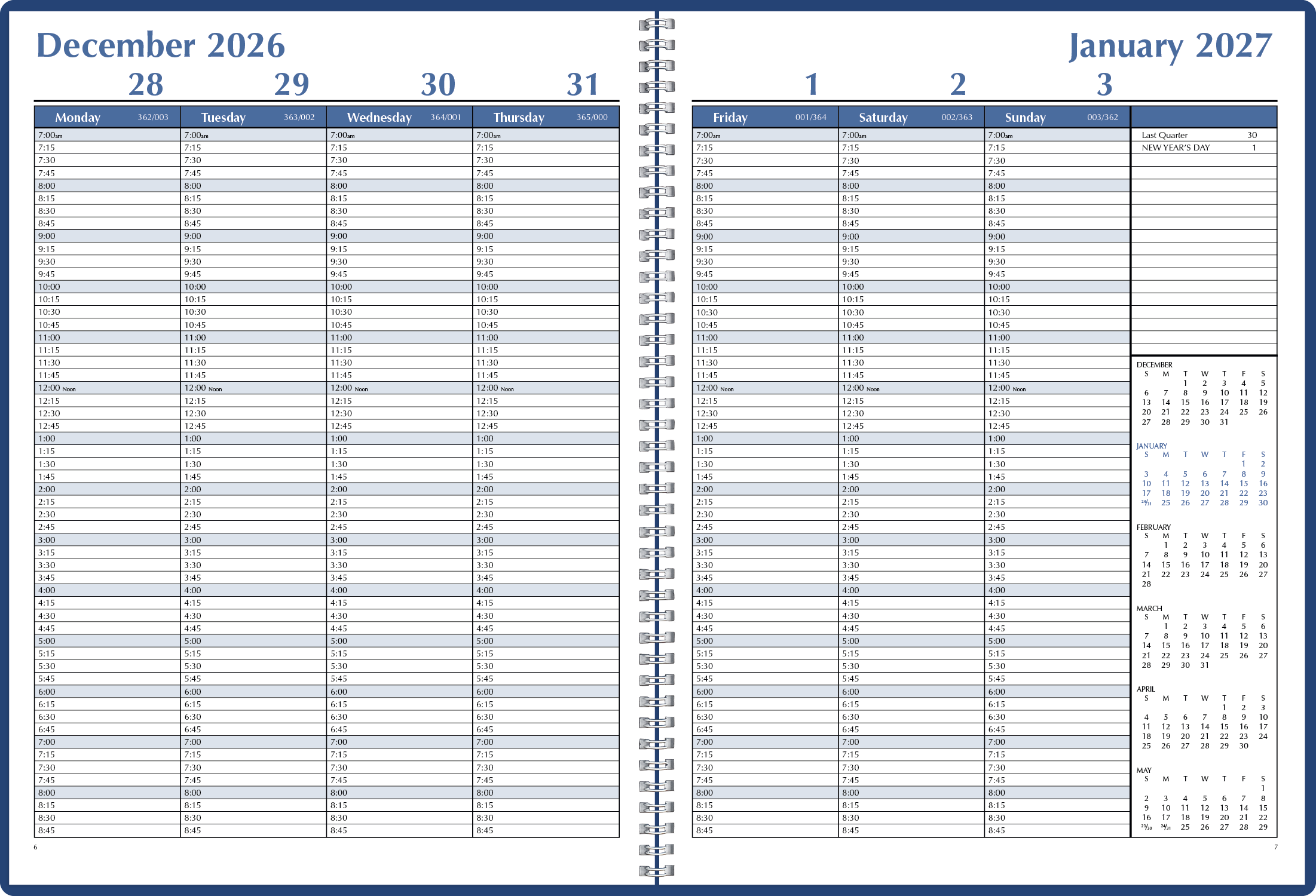 Triumph® Calendars Weekly Time Manager 64
