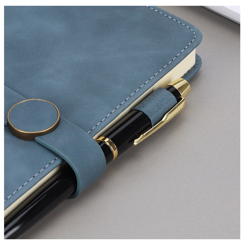A5 PU Leather Hardcover Notepad W/Round Metal Buckle 10