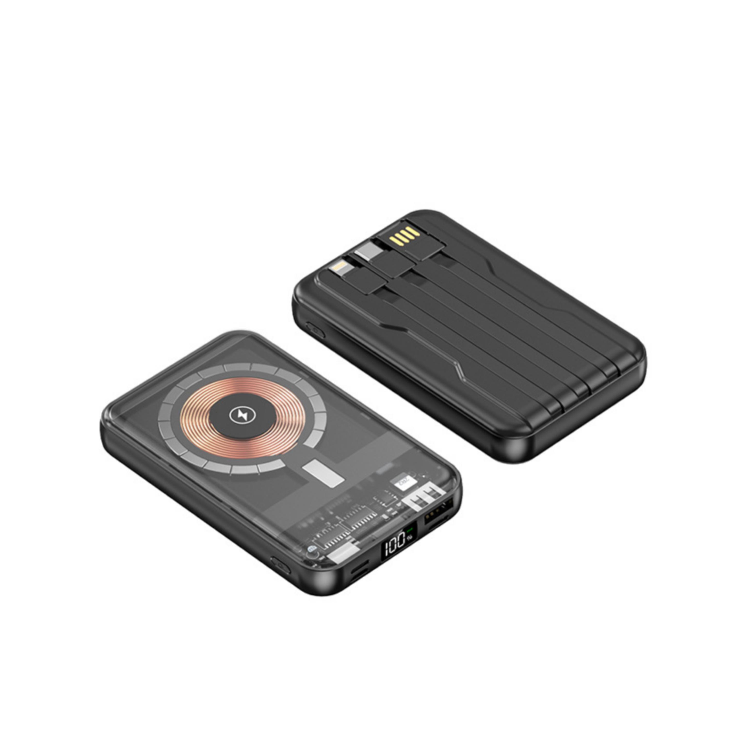 Transparent power bank that can magnetically absorb the phone 2
