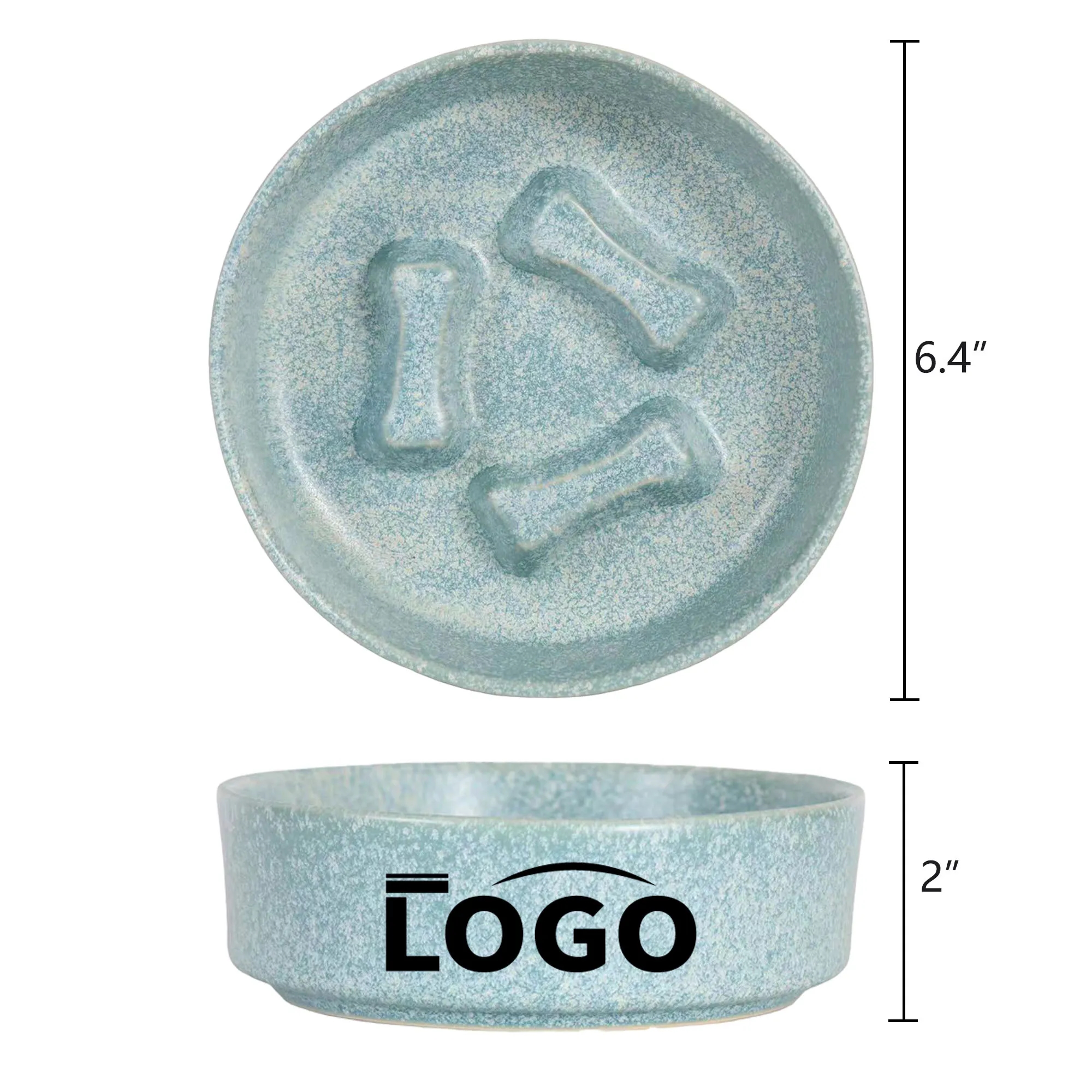 Ceramic Round Pets Dog Slow Feeder Bowl 8