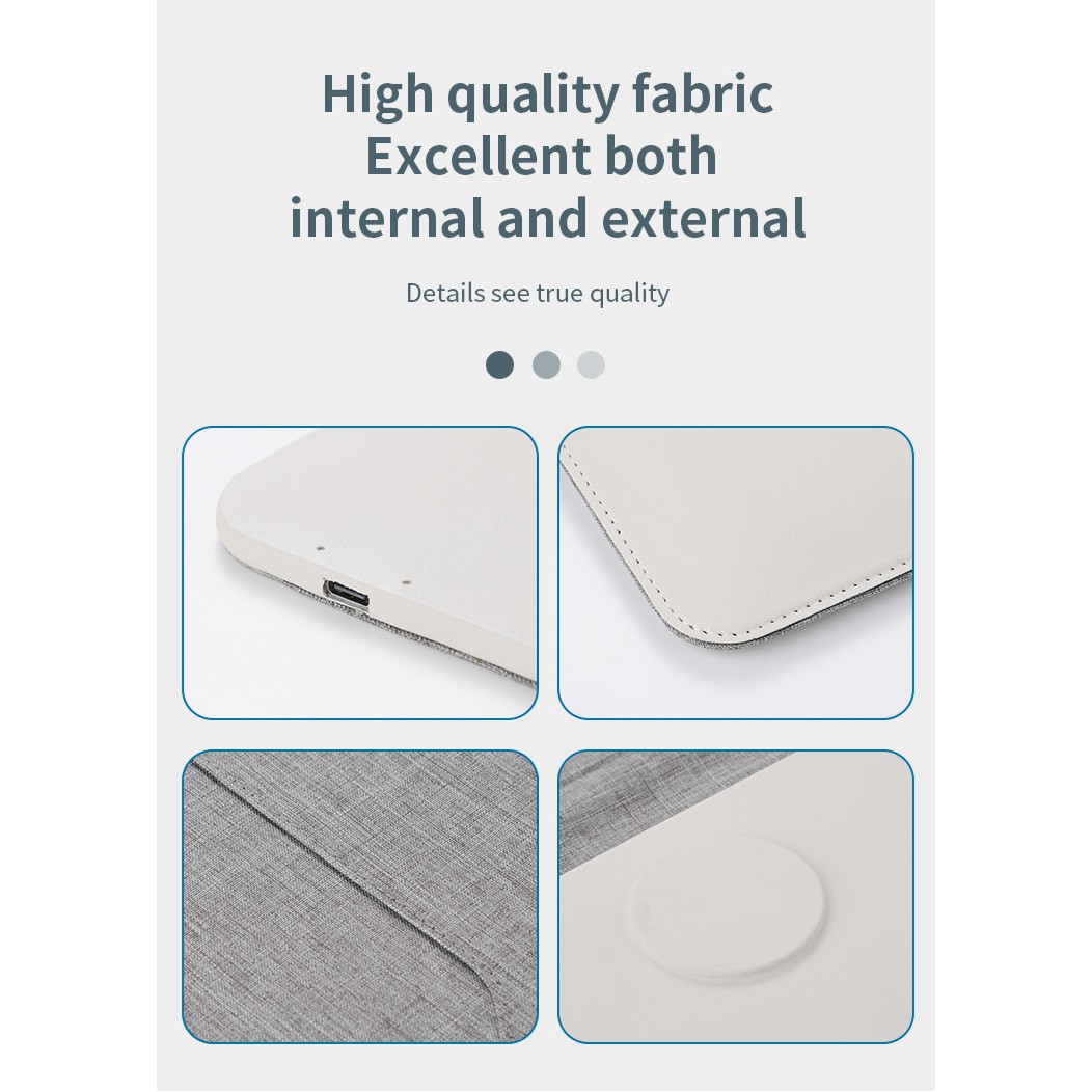 3 In 1 Pu Laptop Sleeve Compatible With Wireless Charging 4